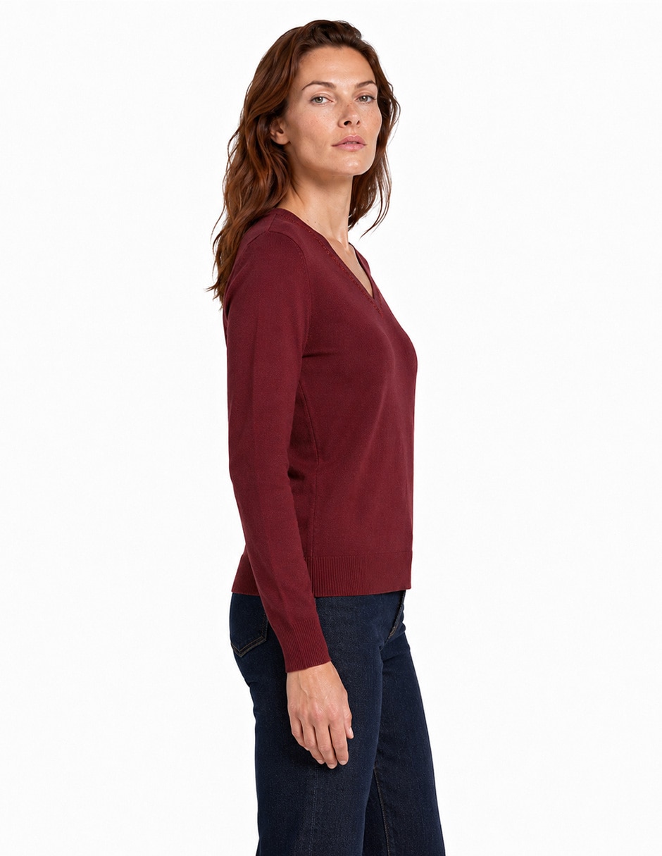 Suéter cuello v para mujer 5