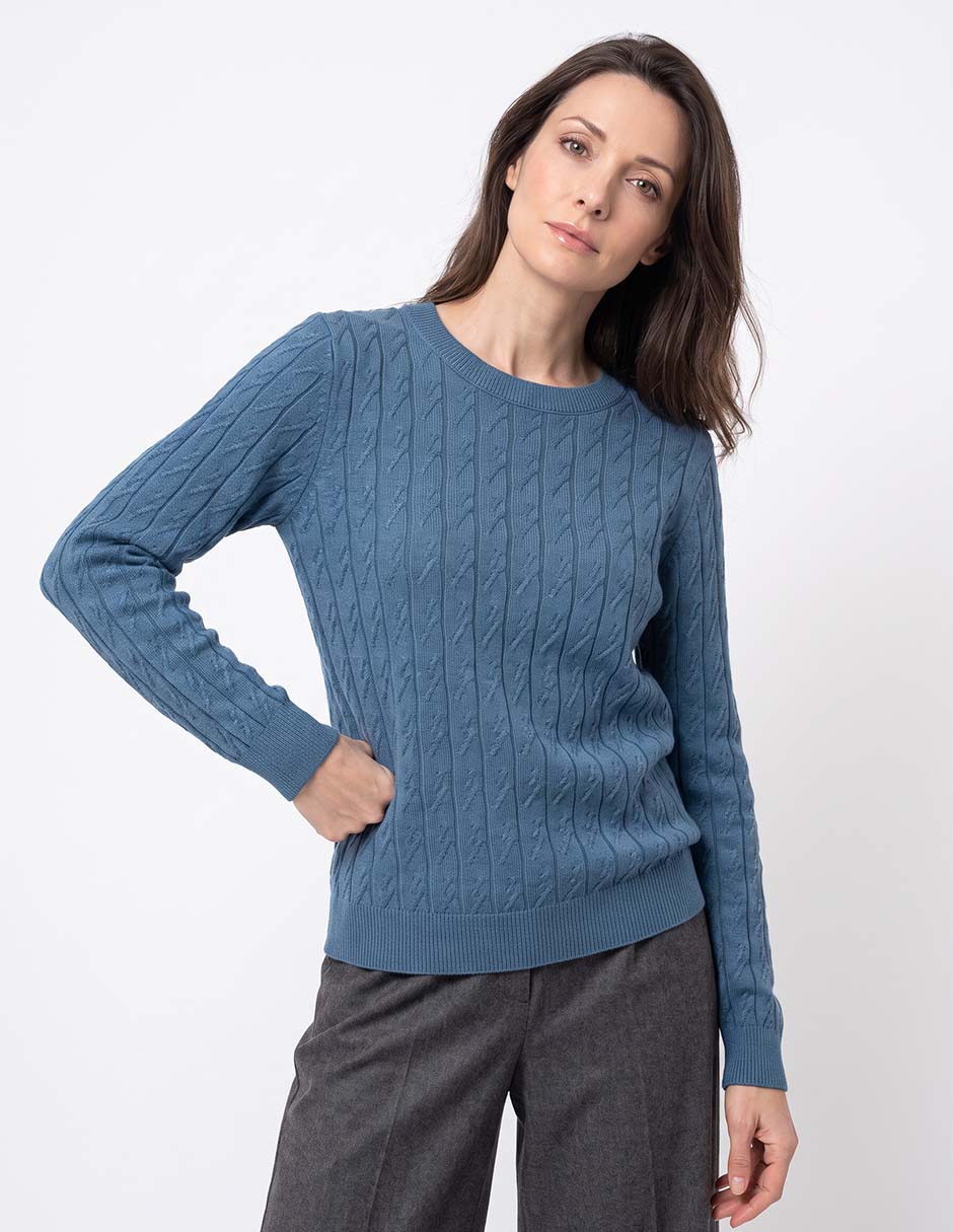 Suéter cuello redondo para mujer