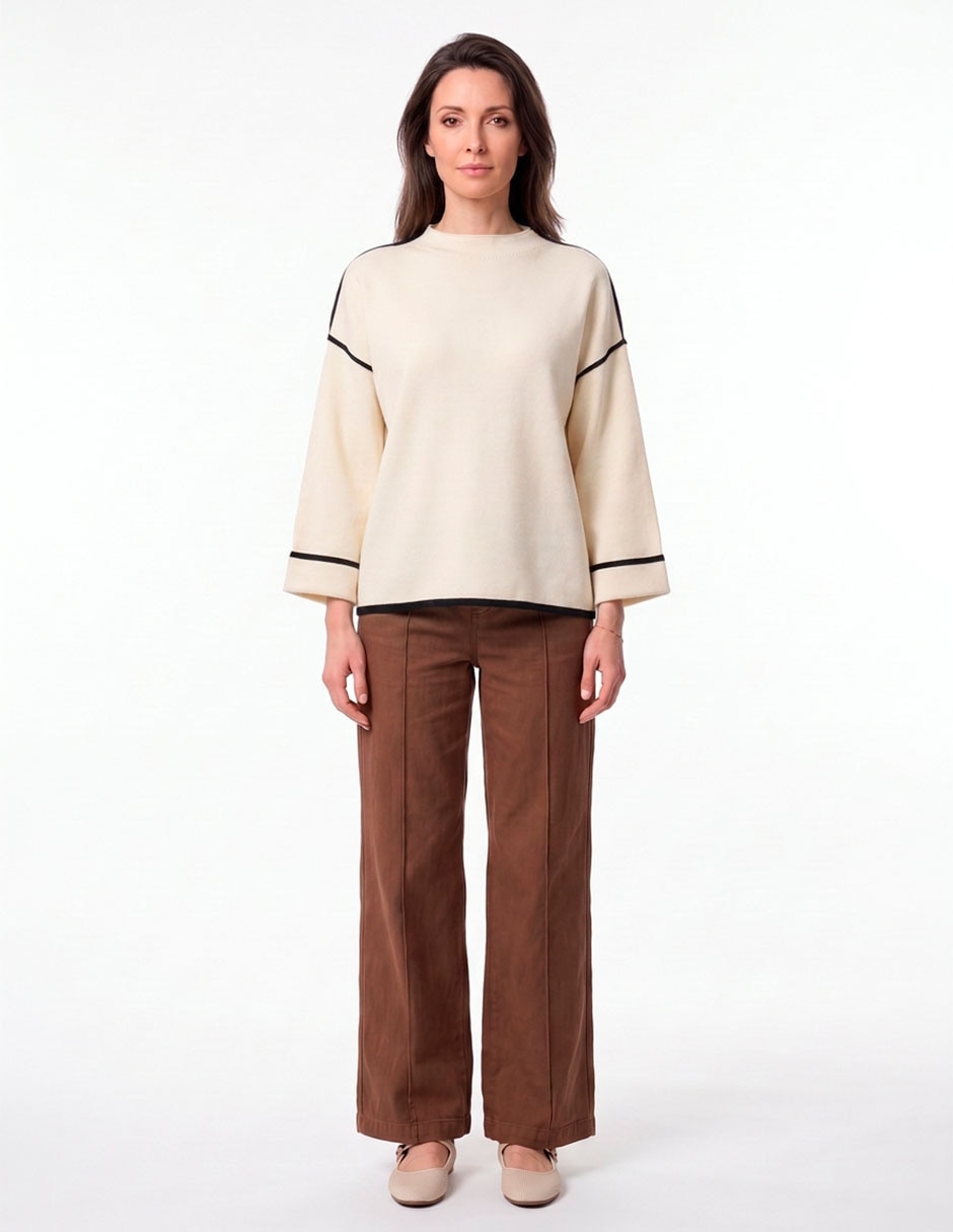 Suéter cuello redondo para mujer