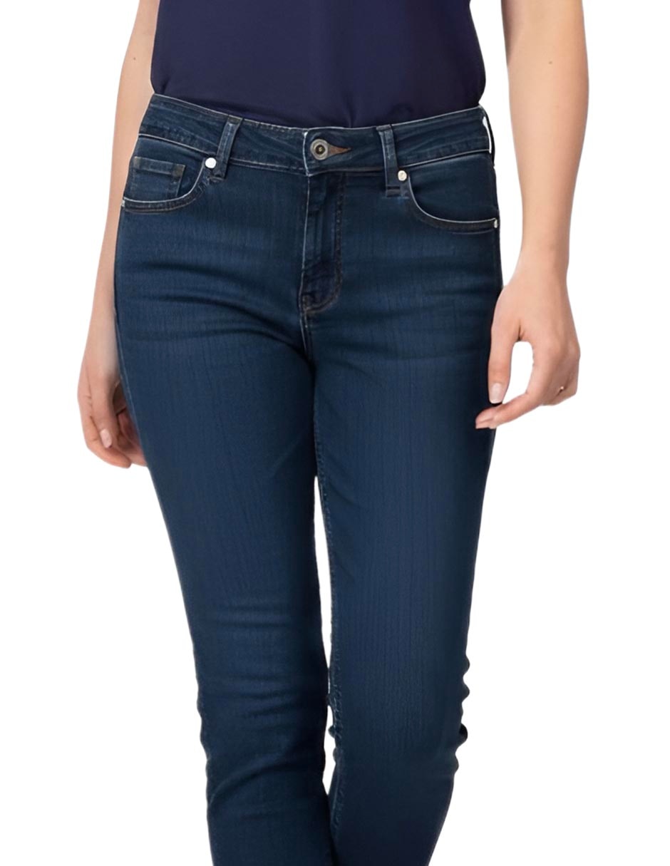 Jeans straight a la cintura para mujer 2
