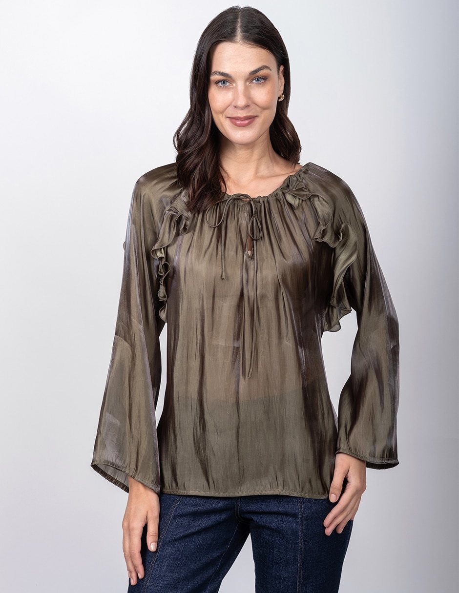 Blusa manga larga para mujer
