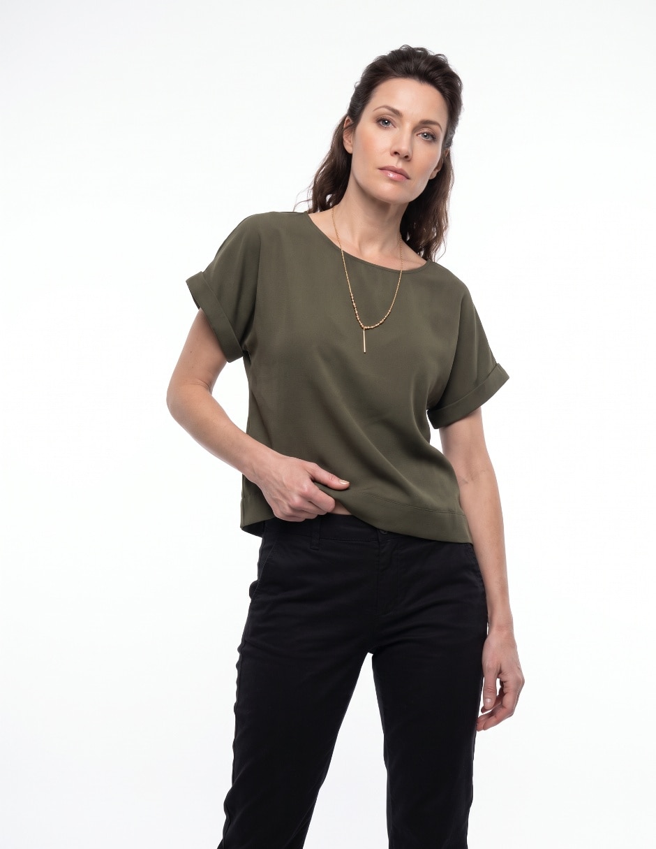 Blusa manga corta para mujer