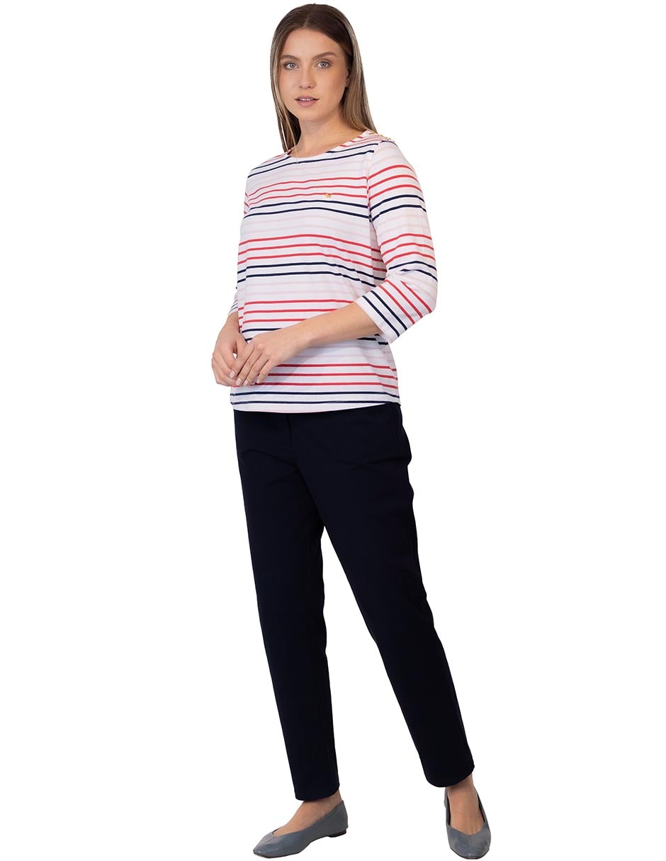 Playera manga 3/4 cuello redondo mujer 3