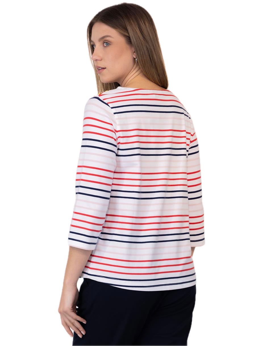 Playera manga 3/4 cuello redondo mujer 4