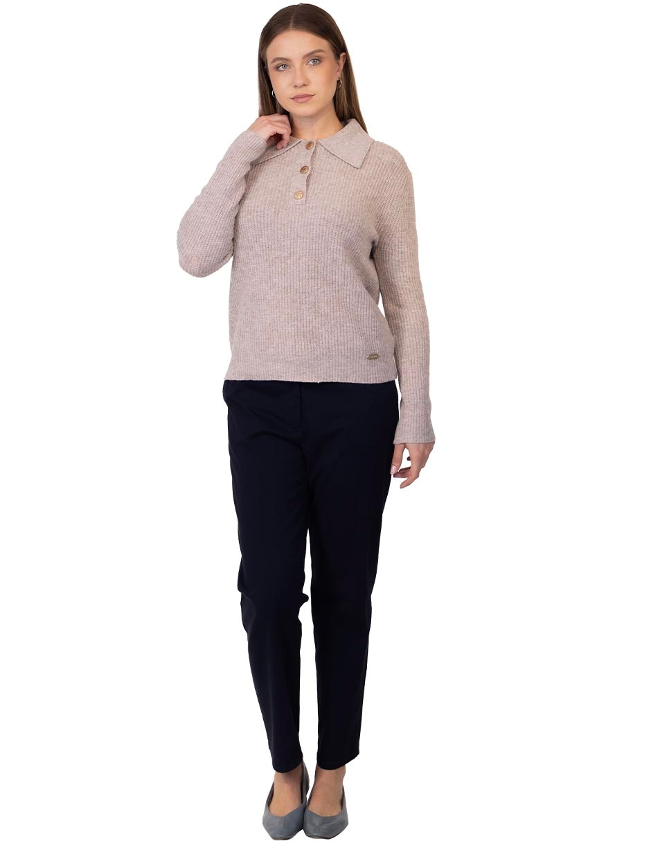 Suéter cuello camisero para mujer 3