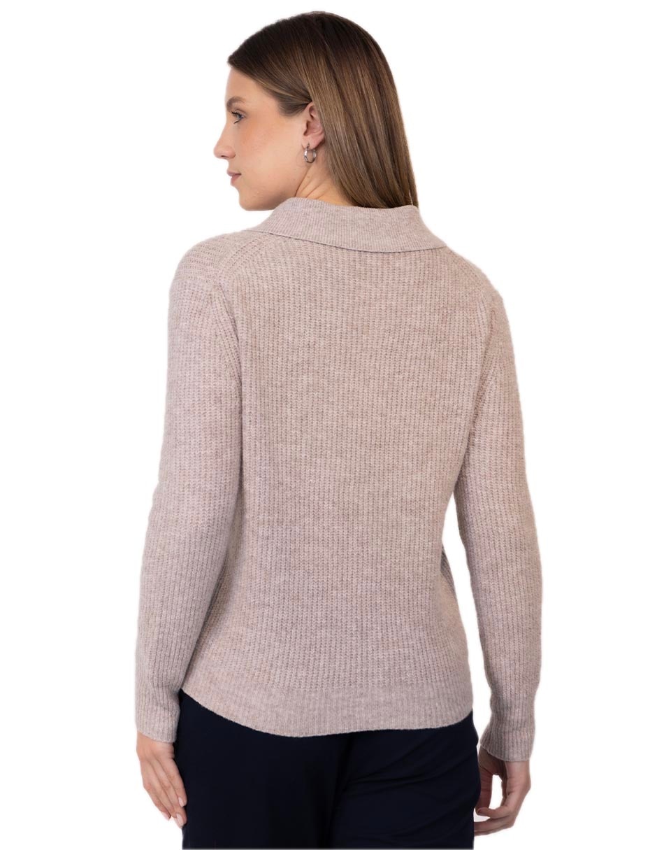 Suéter cuello camisero para mujer 2