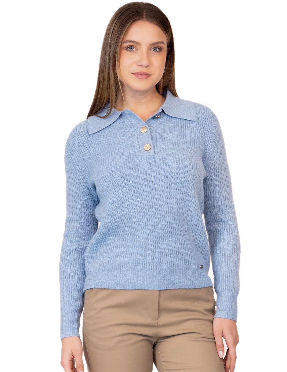 Suéter cuello camisero para mujer Suéter cuello camisero para mujer