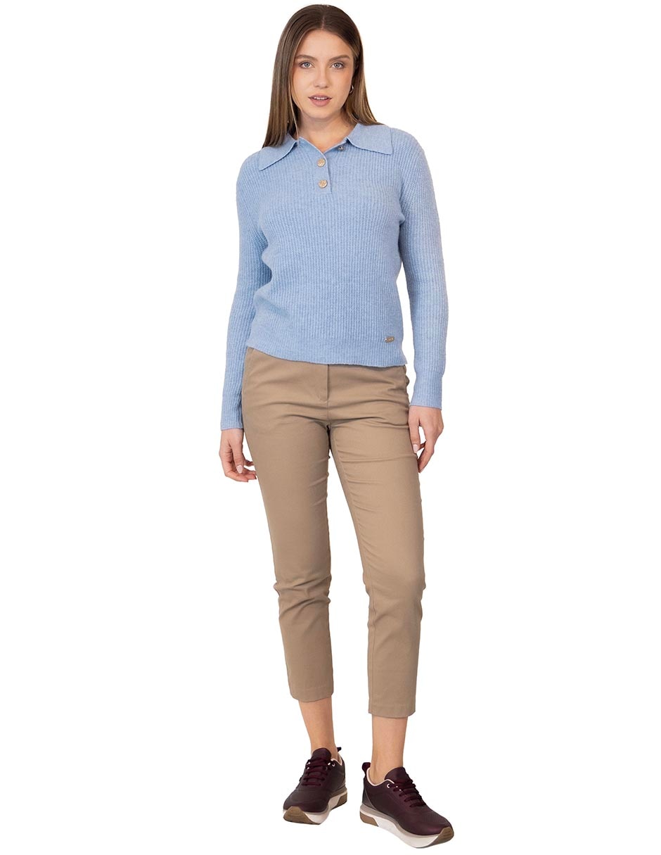 Suéter cuello camisero para mujer 3