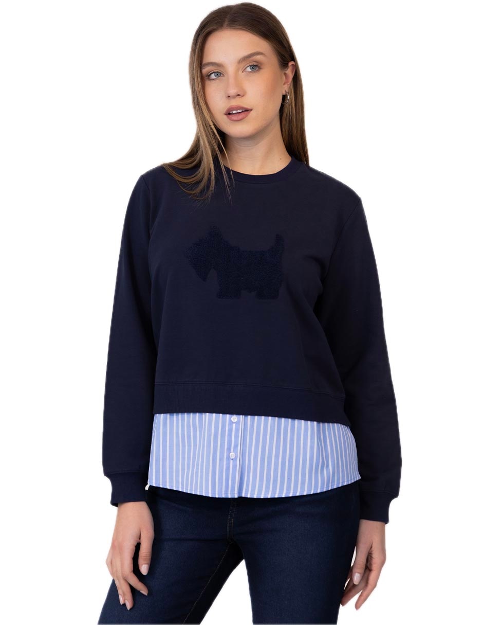 Sudadera con efecto doble prenda para mujer