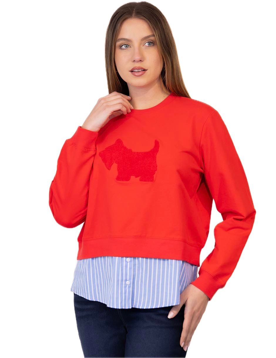 Sudadera con efecto doble prenda para mujer 1