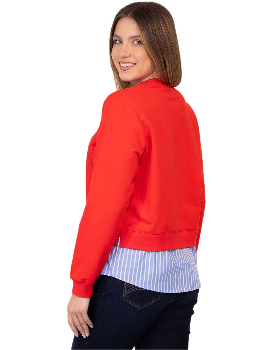 Sudadera con efecto doble prenda para mujer 4