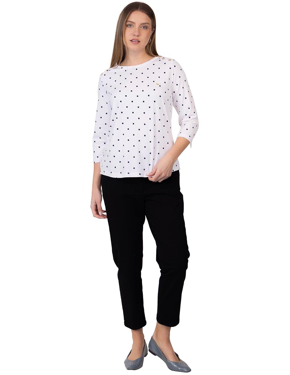 Playera manga 3/4 cuello redondo mujer 2