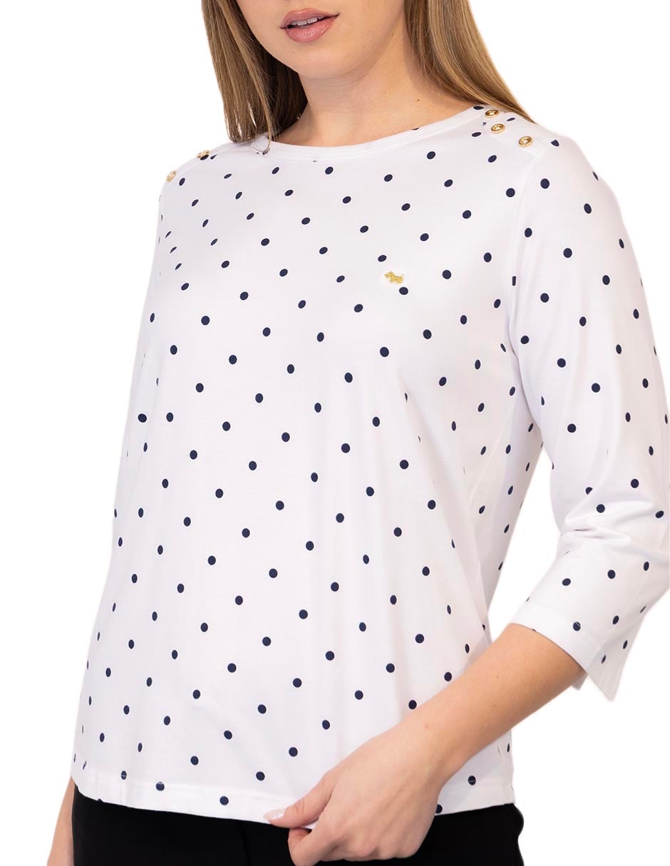 Playera manga 3/4 cuello redondo mujer 4
