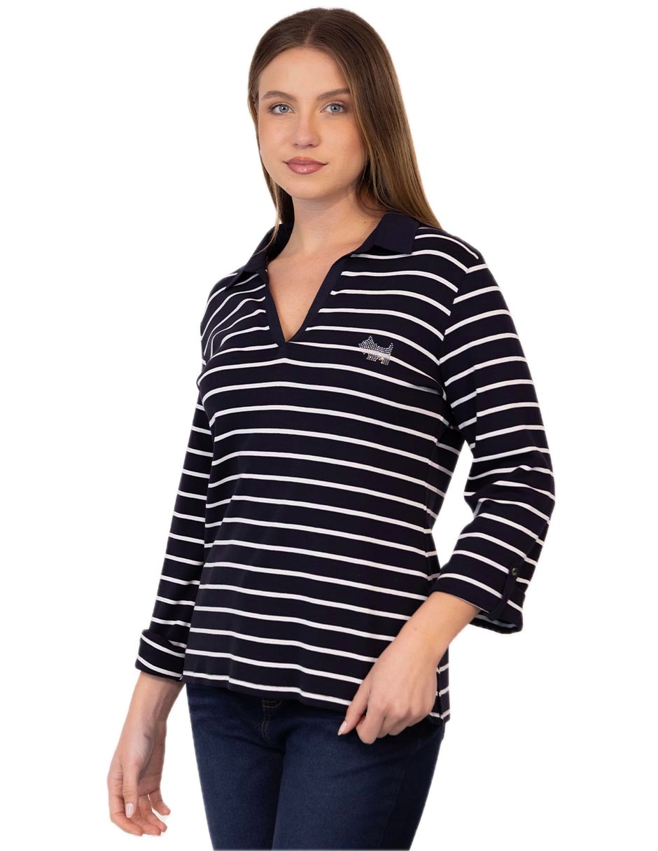 Playera tipo polo para mujer