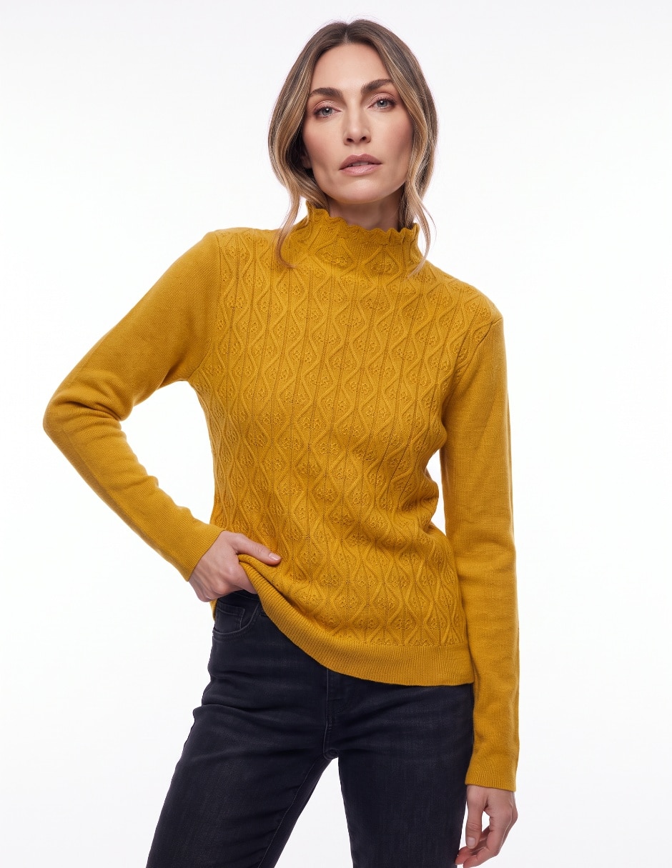 Suéter cuello alto para mujer