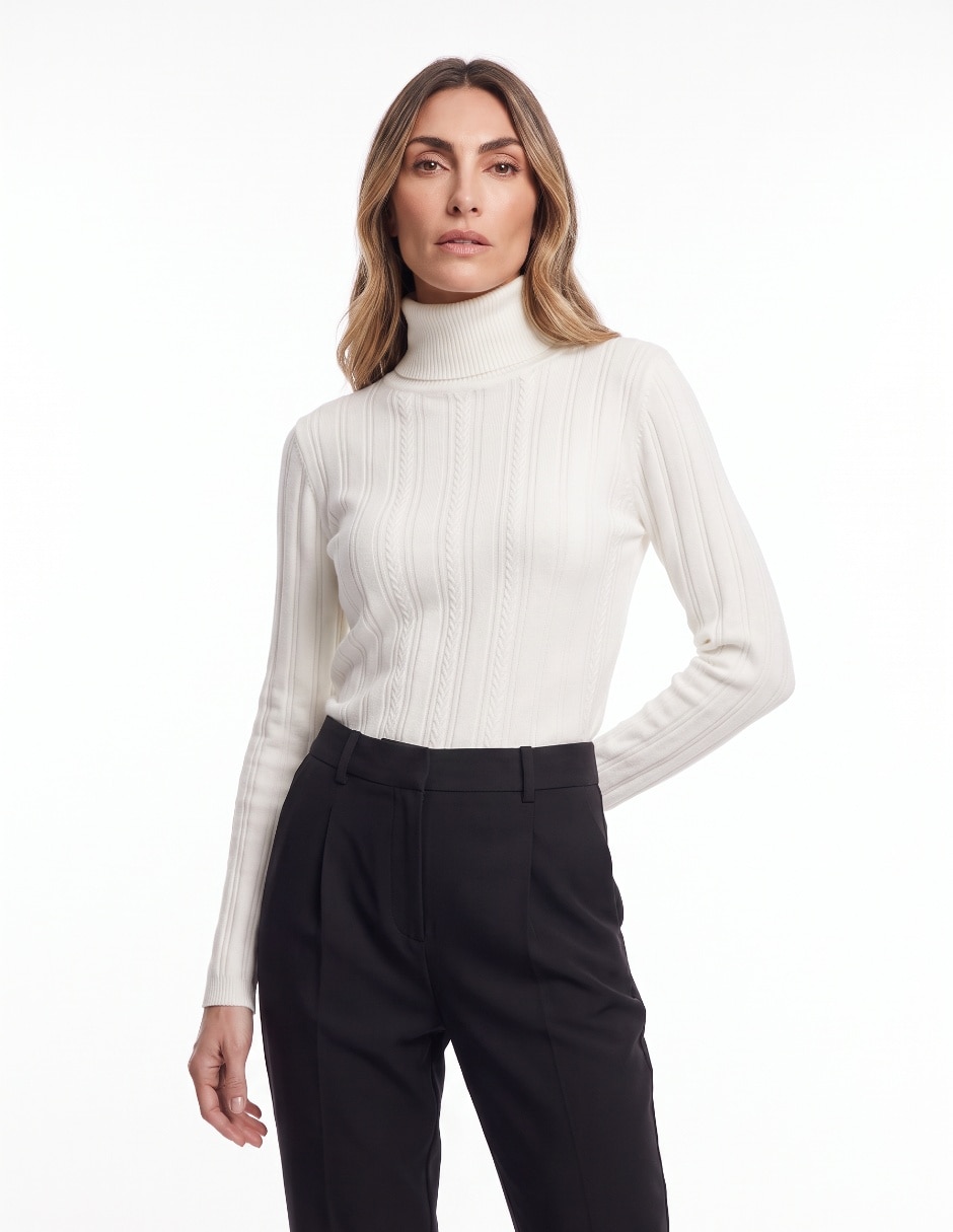 Suéter cuello alto para mujer