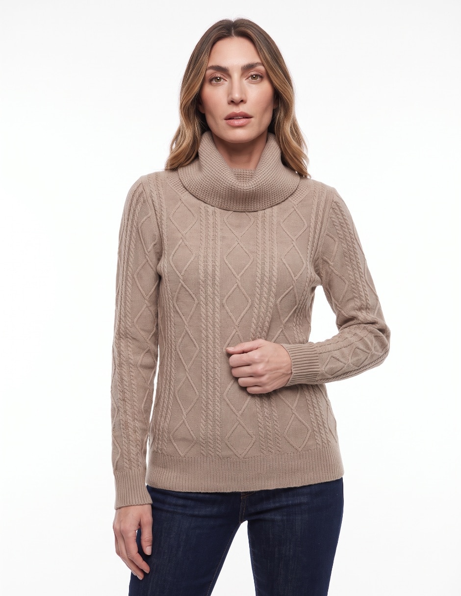 Suéter cuello alto para mujer