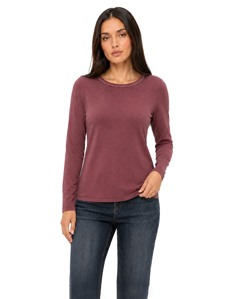 Blusa esenciales manga larga para mujer Blusa esenciales manga larga para mujer