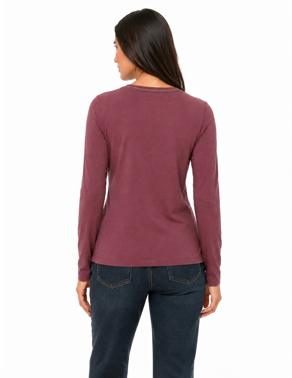 Blusa esenciales manga larga para mujer 3