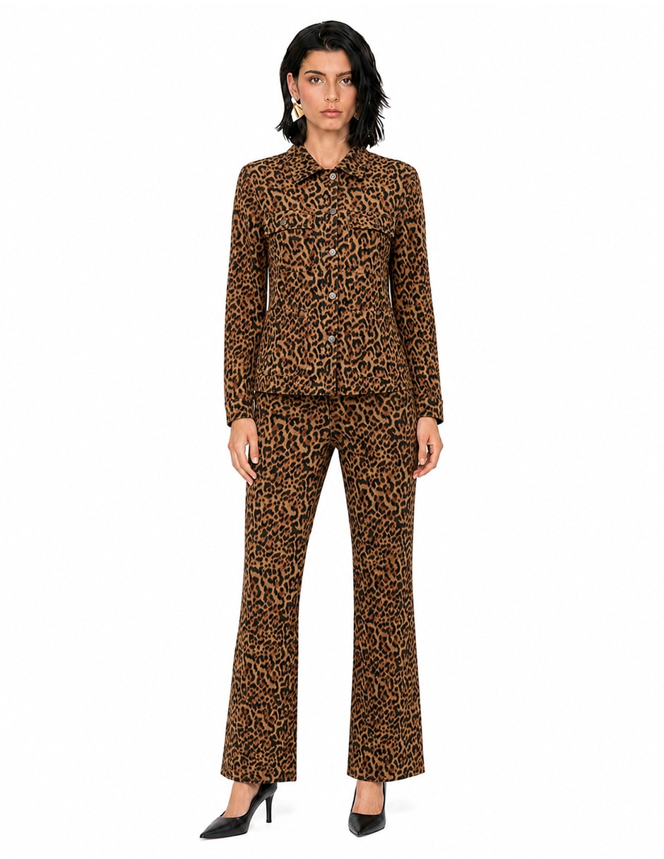 Blusa camisera denim manga larga para mujer 2