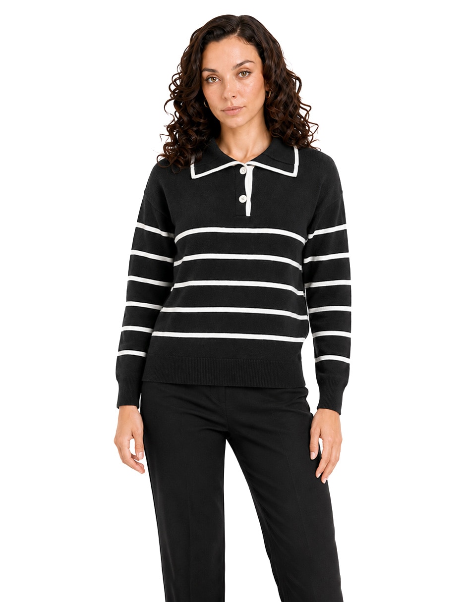 Suéter cuello camisero para mujer Suéter cuello camisero para mujer