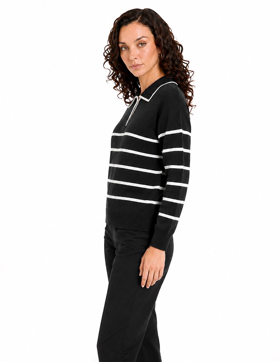 Suéter cuello camisero para mujer 5