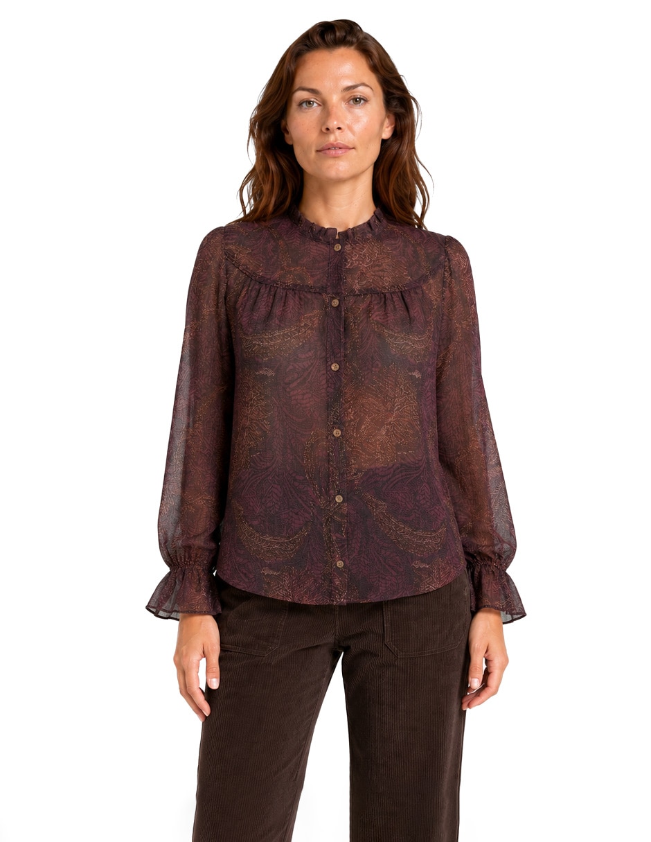 Blusa cleo manga larga para mujer Blusa cleo manga larga para mujer