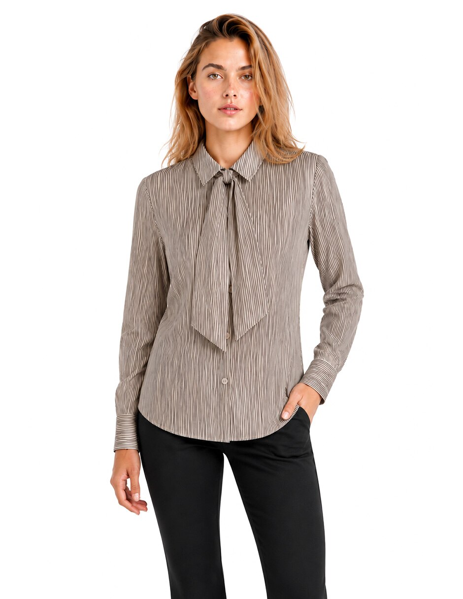 Blusa camisera elina manga larga para mujer Blusa camisera elina manga larga para mujer