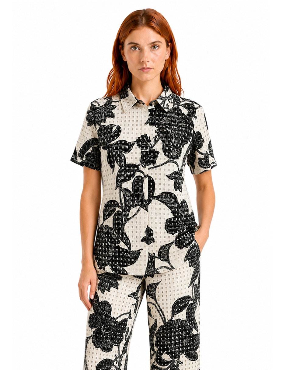 Blusa delphy manga corta para mujer Blusa delphy manga corta para mujer