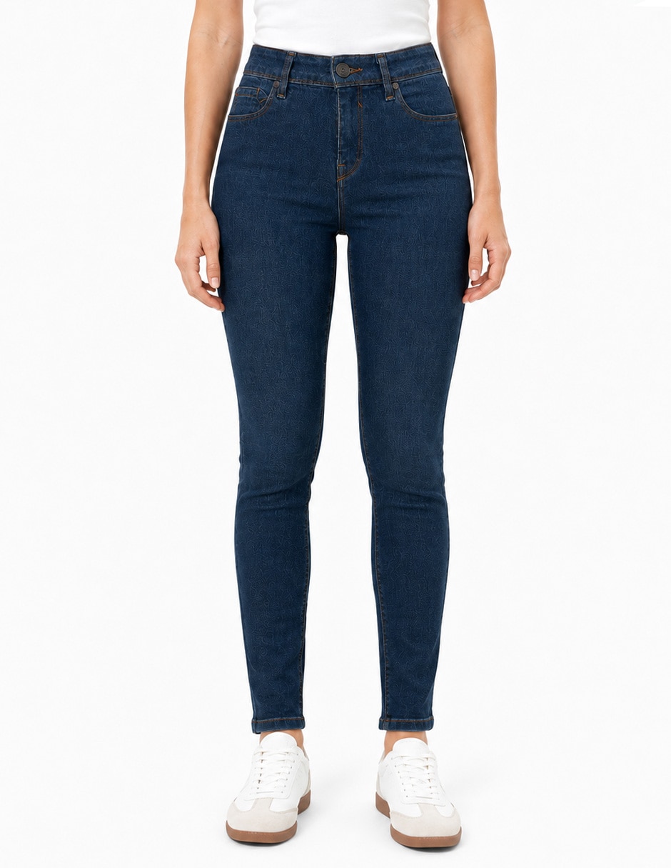 Jeans skinny a la cintura para mujer 1
