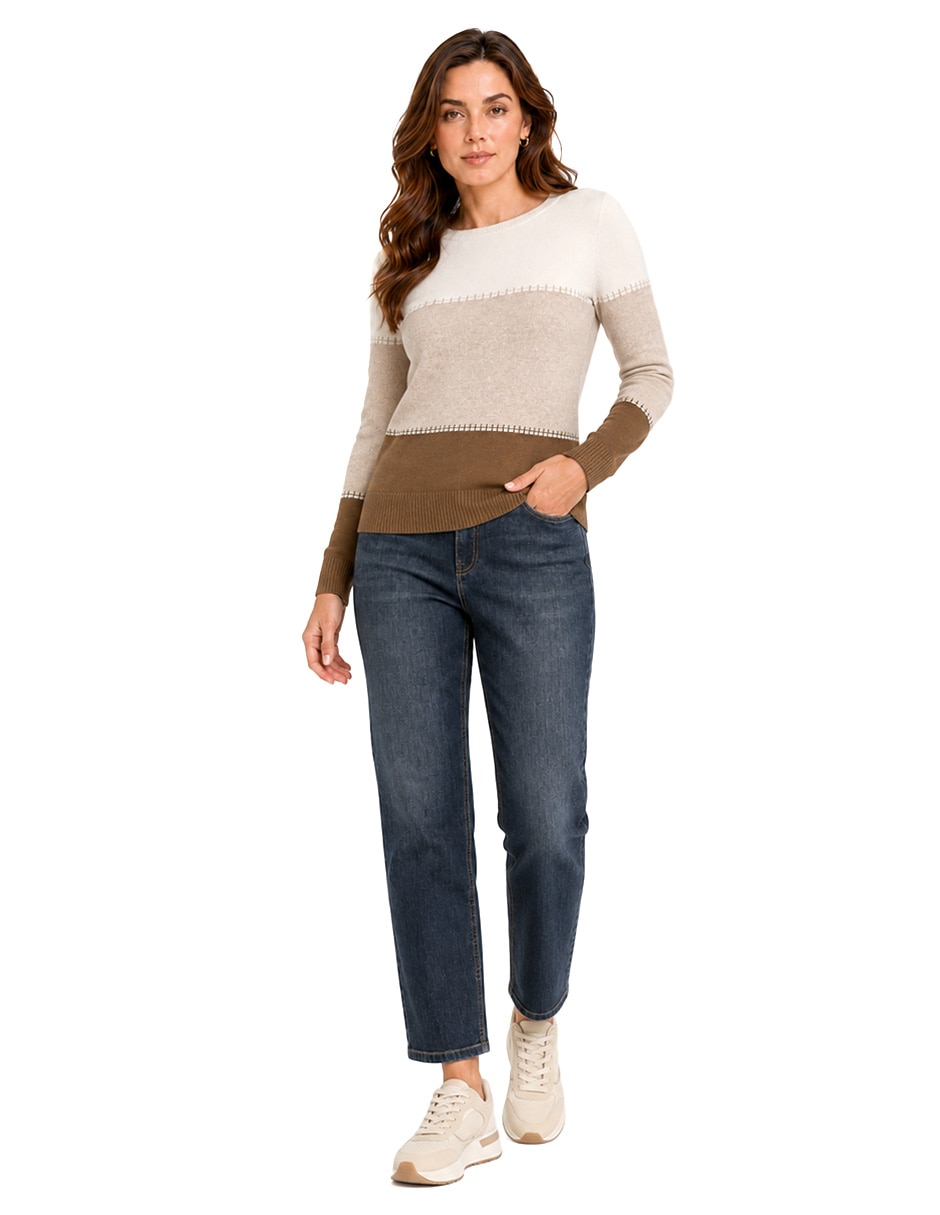 Suéter cuello ojal para mujer 2
