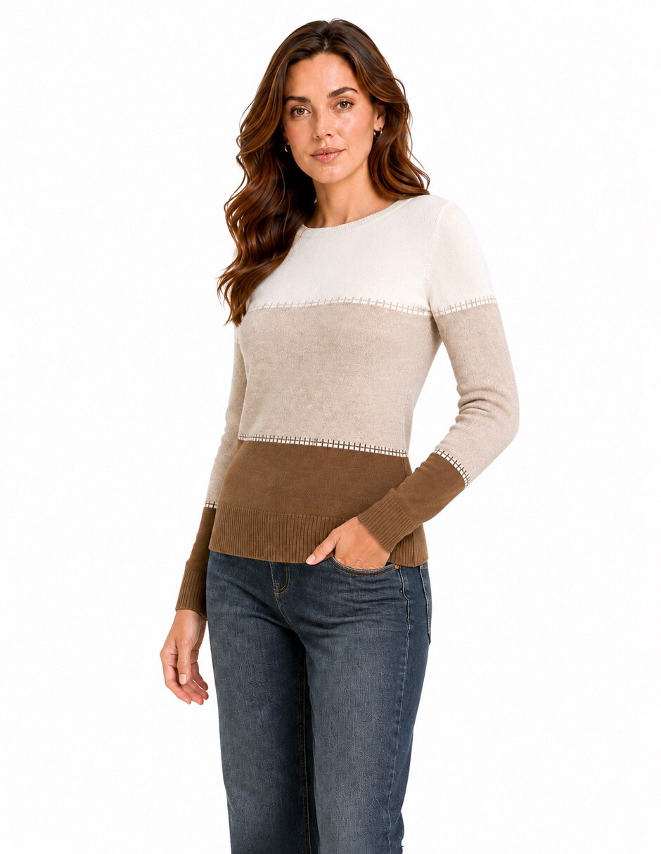 Suéter cuello ojal para mujer 3