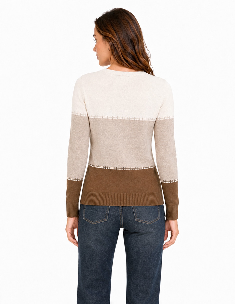 Suéter cuello ojal para mujer 4