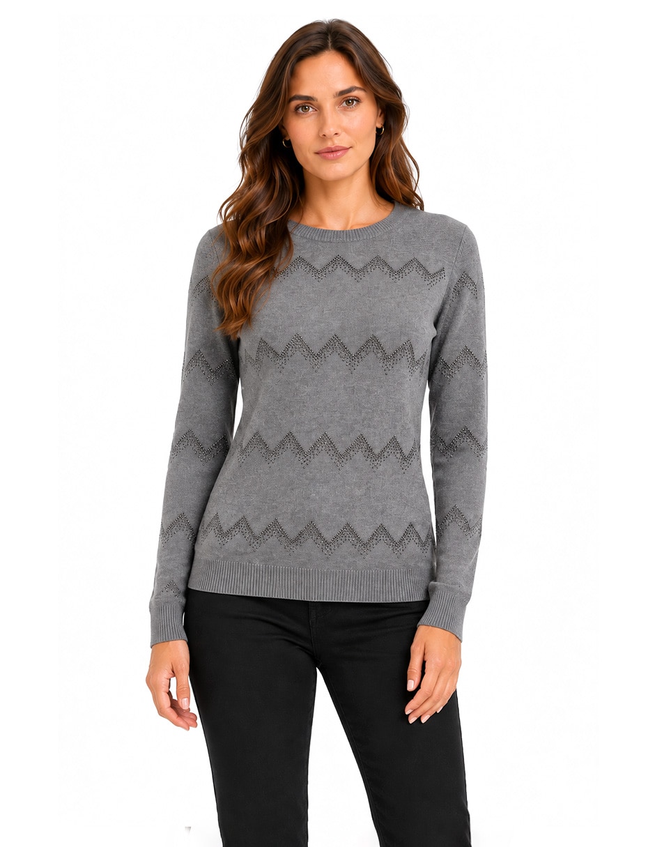 Suéter cuello redondo para mujer