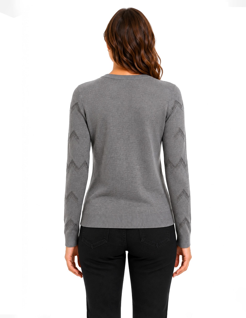 Suéter cuello redondo para mujer 4