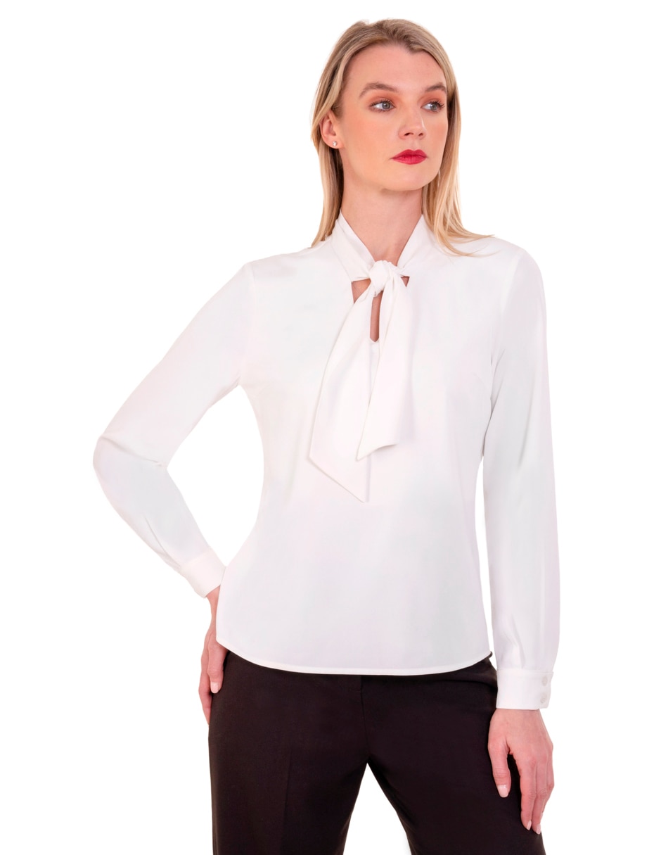 Blusa peplum manga larga para mujer