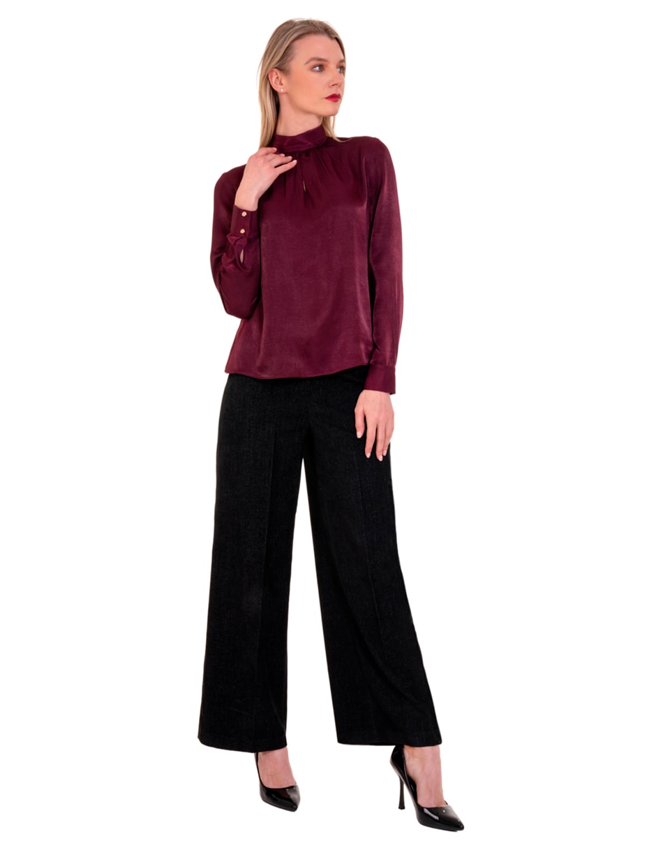 Blusa peplum manga larga para mujer 2