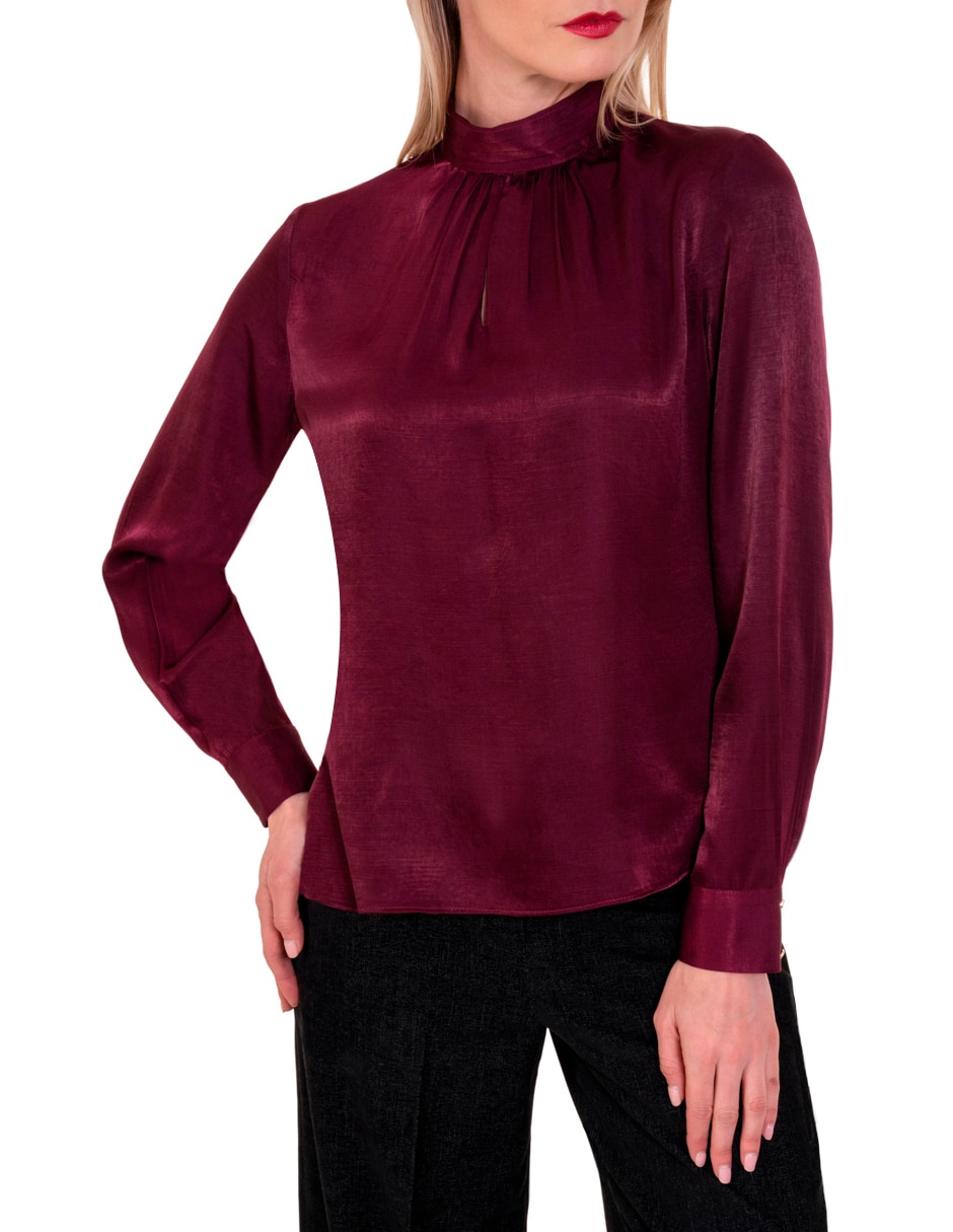 Blusa peplum manga larga para mujer 4