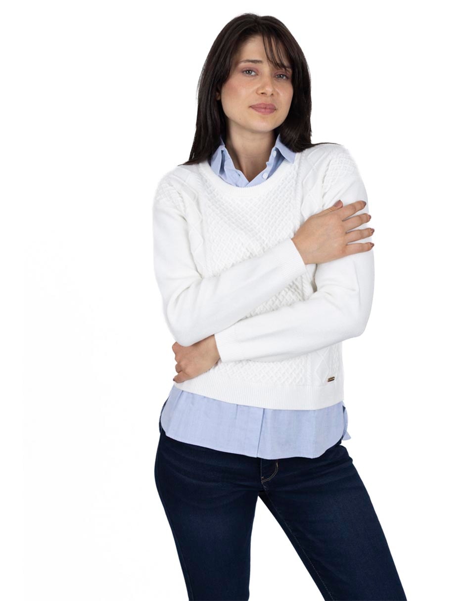 Suéter cuello redondo para mujer