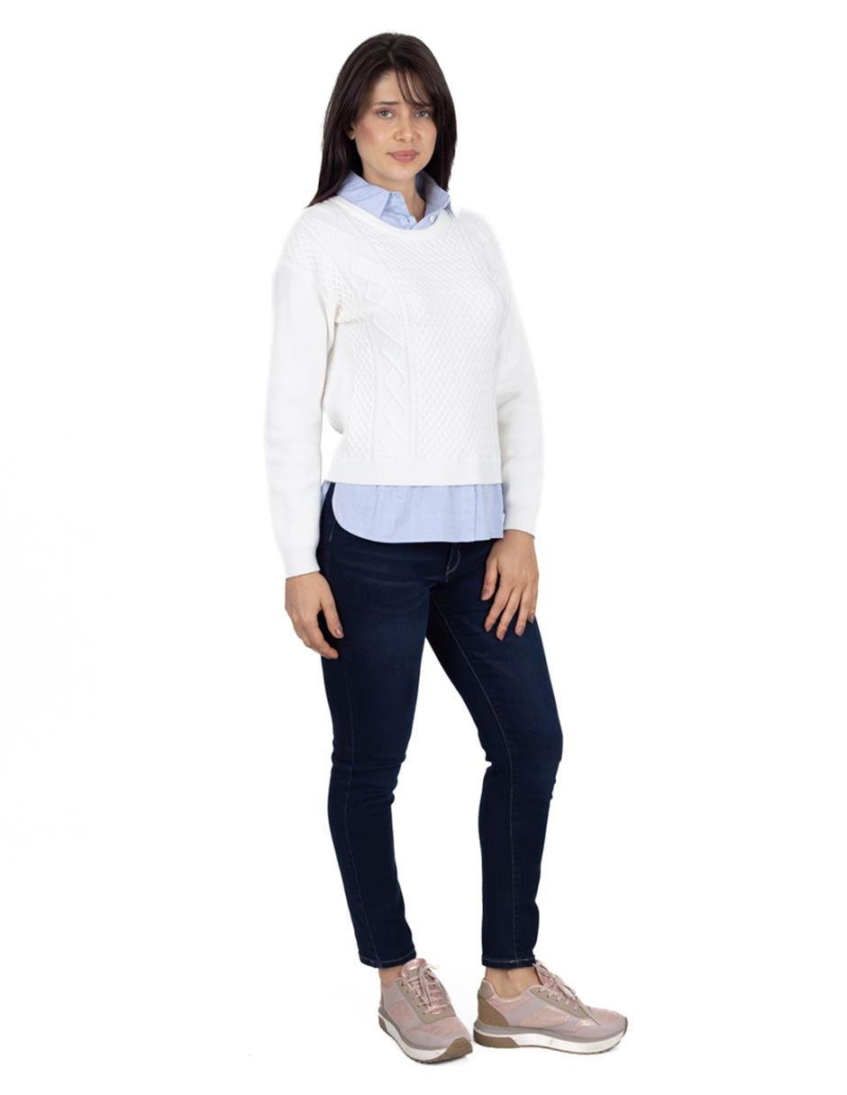 Suéter cuello redondo para mujer 2