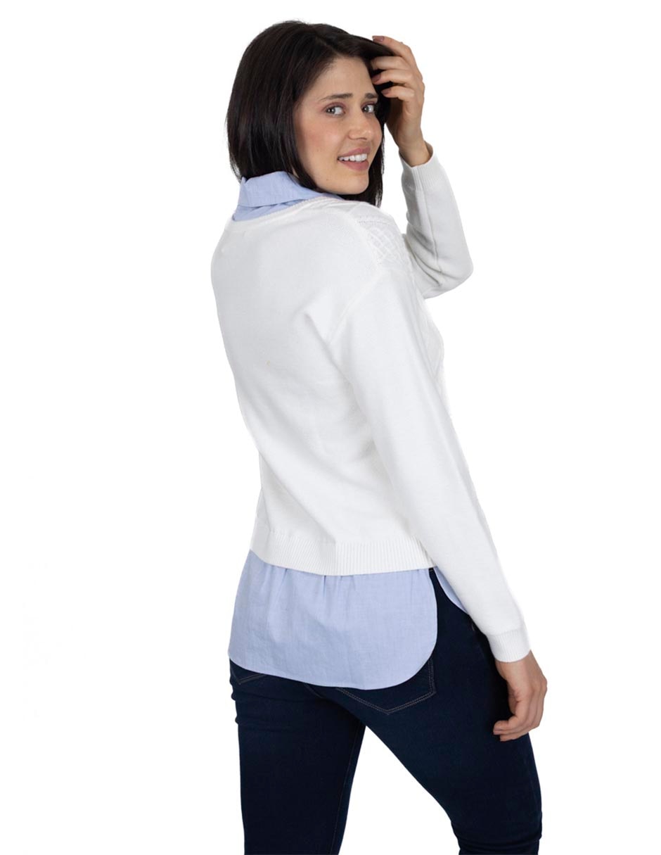 Suéter cuello redondo para mujer 4