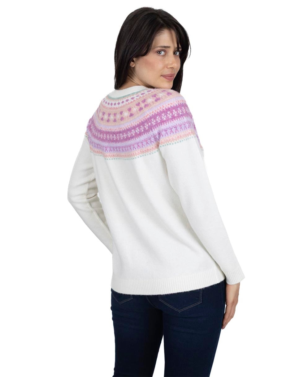 Suéter cuello redondo para mujer 4