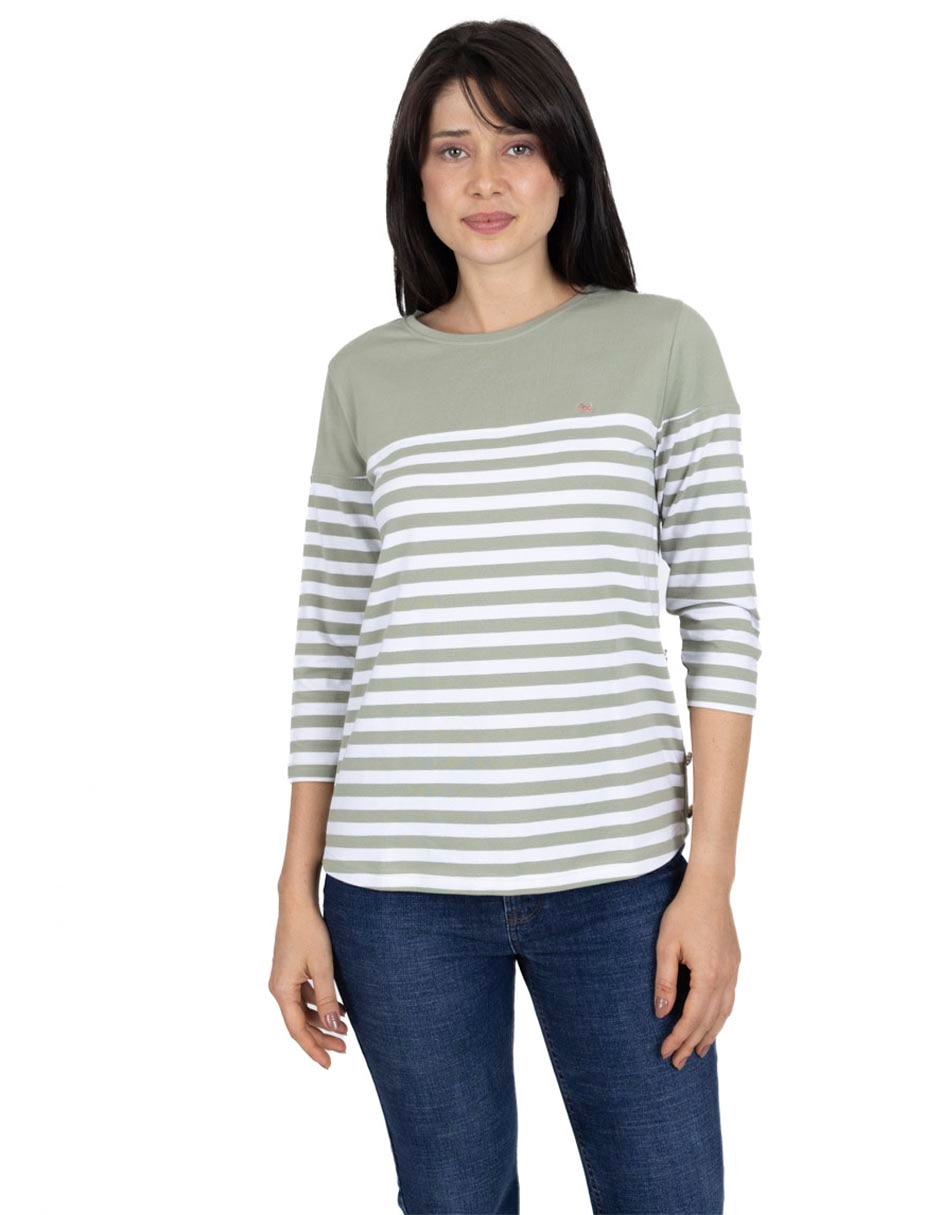 Playera manga 3/4 cuello redondo mujer 1