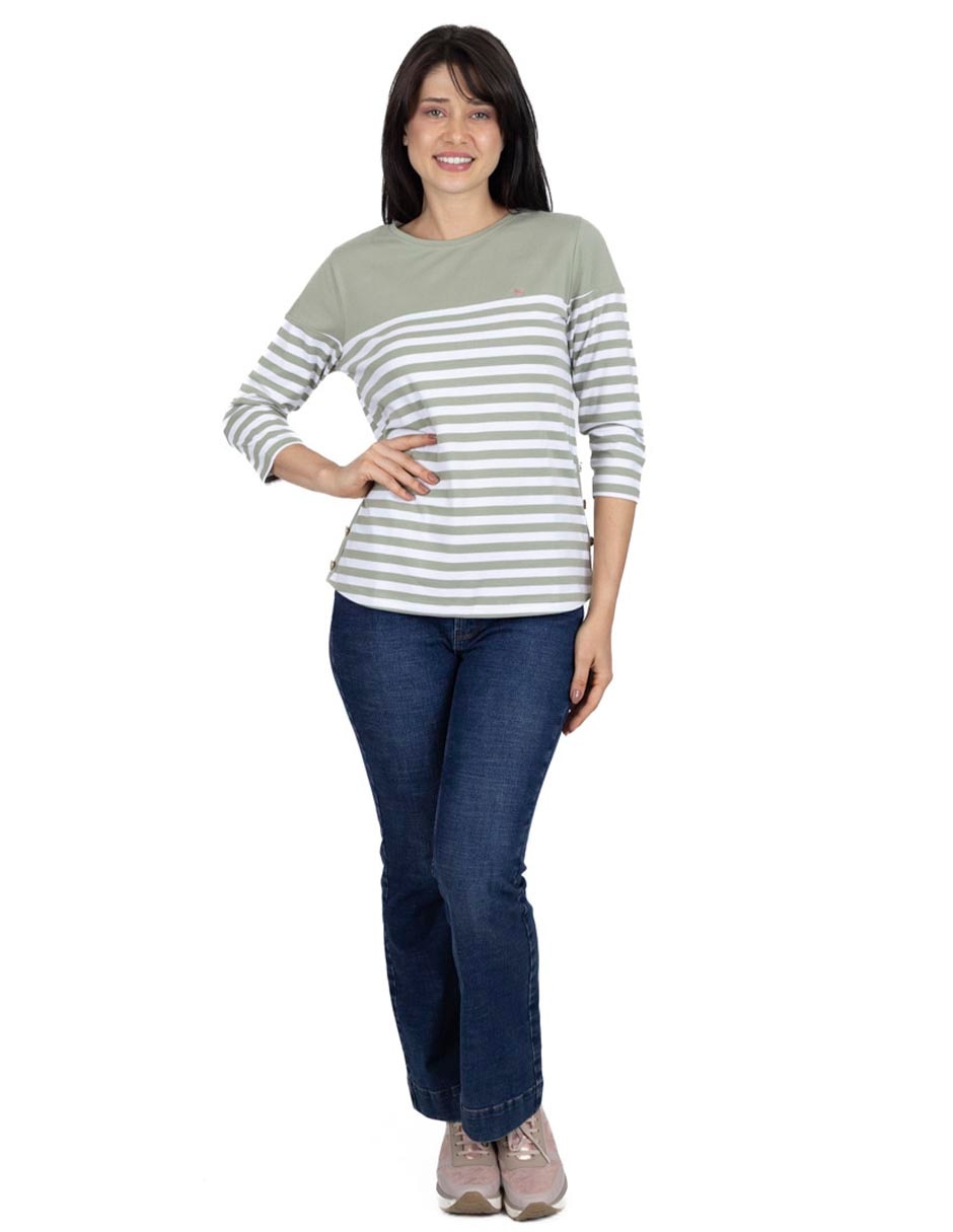 Playera manga 3/4 cuello redondo mujer 2