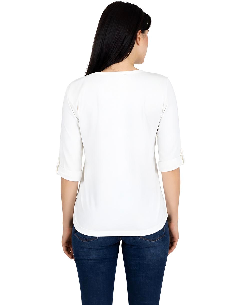 Playera manga 3/4 cuello redondo mujer 2
