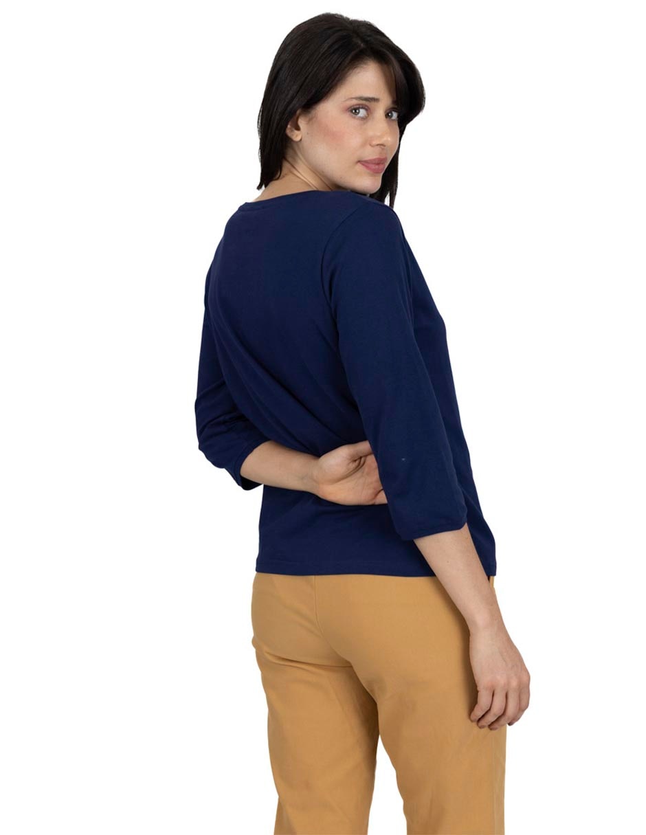 Playera manga 3/4 cuello redondo mujer 3