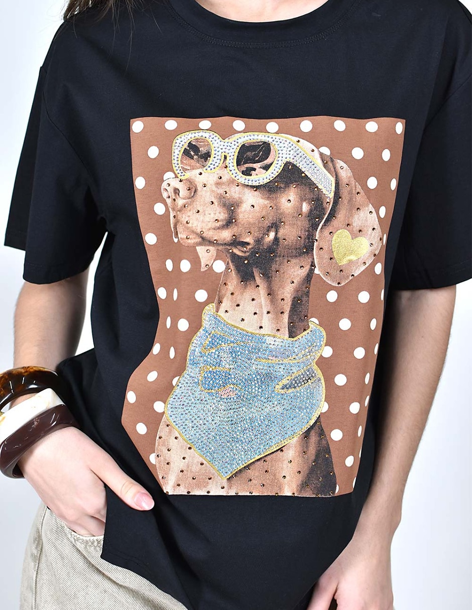 Playera manga corta cuello redondo para mujer 4