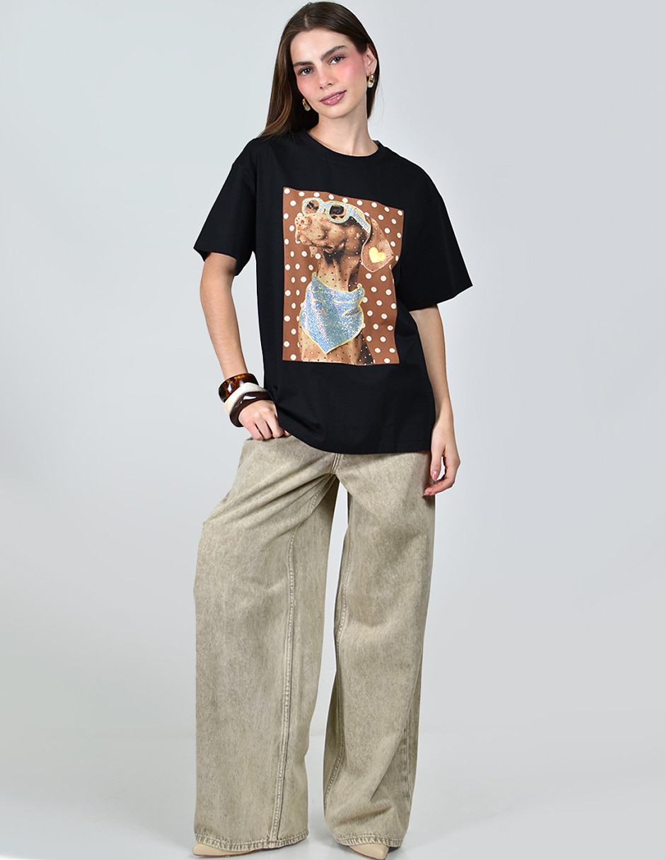 Playera manga corta cuello redondo para mujer 7