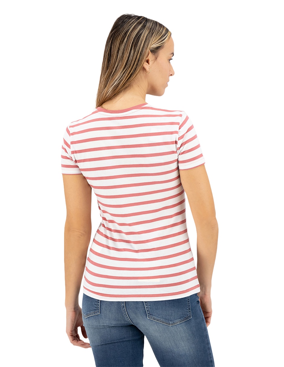 Playera manga corta cuello v para mujer 5