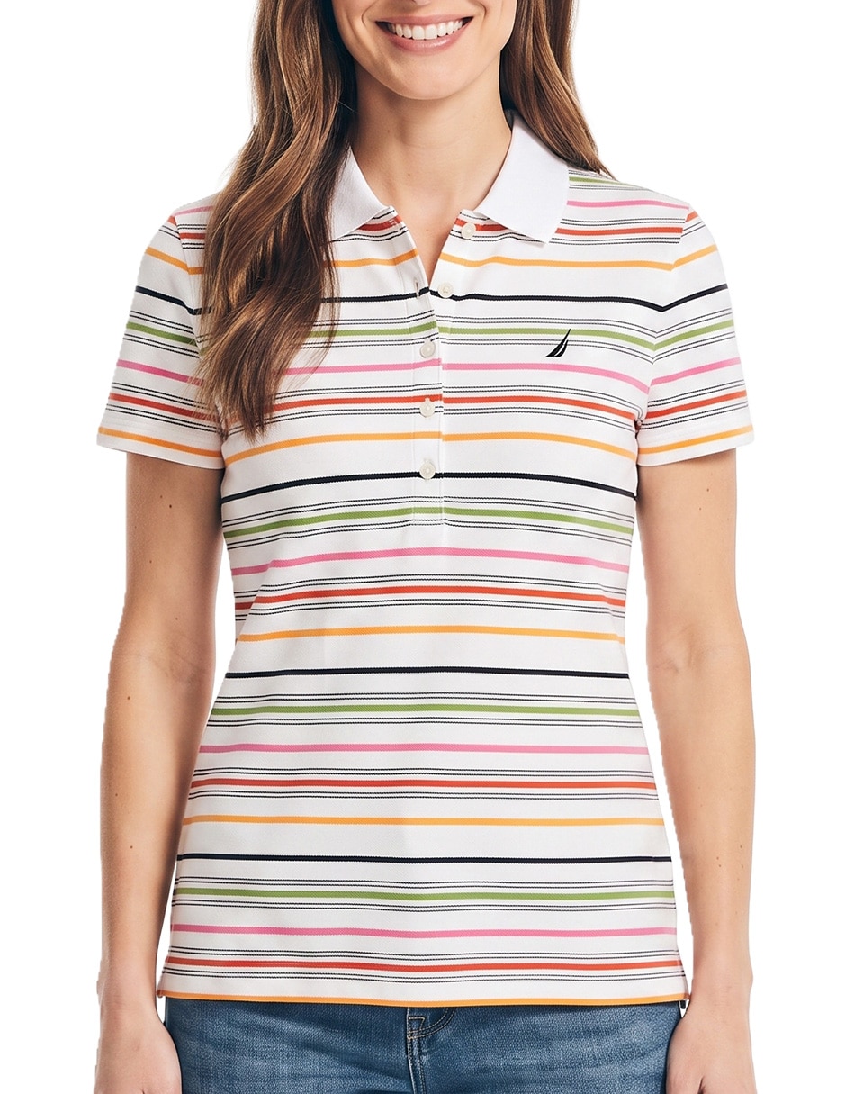 Playera manga corta cuello polo para mujer 5
